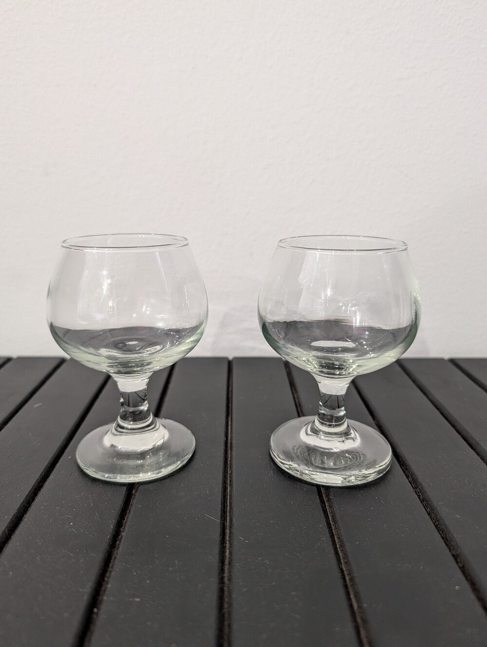 Vintage Set Of 2  Footed Brandy Snifters